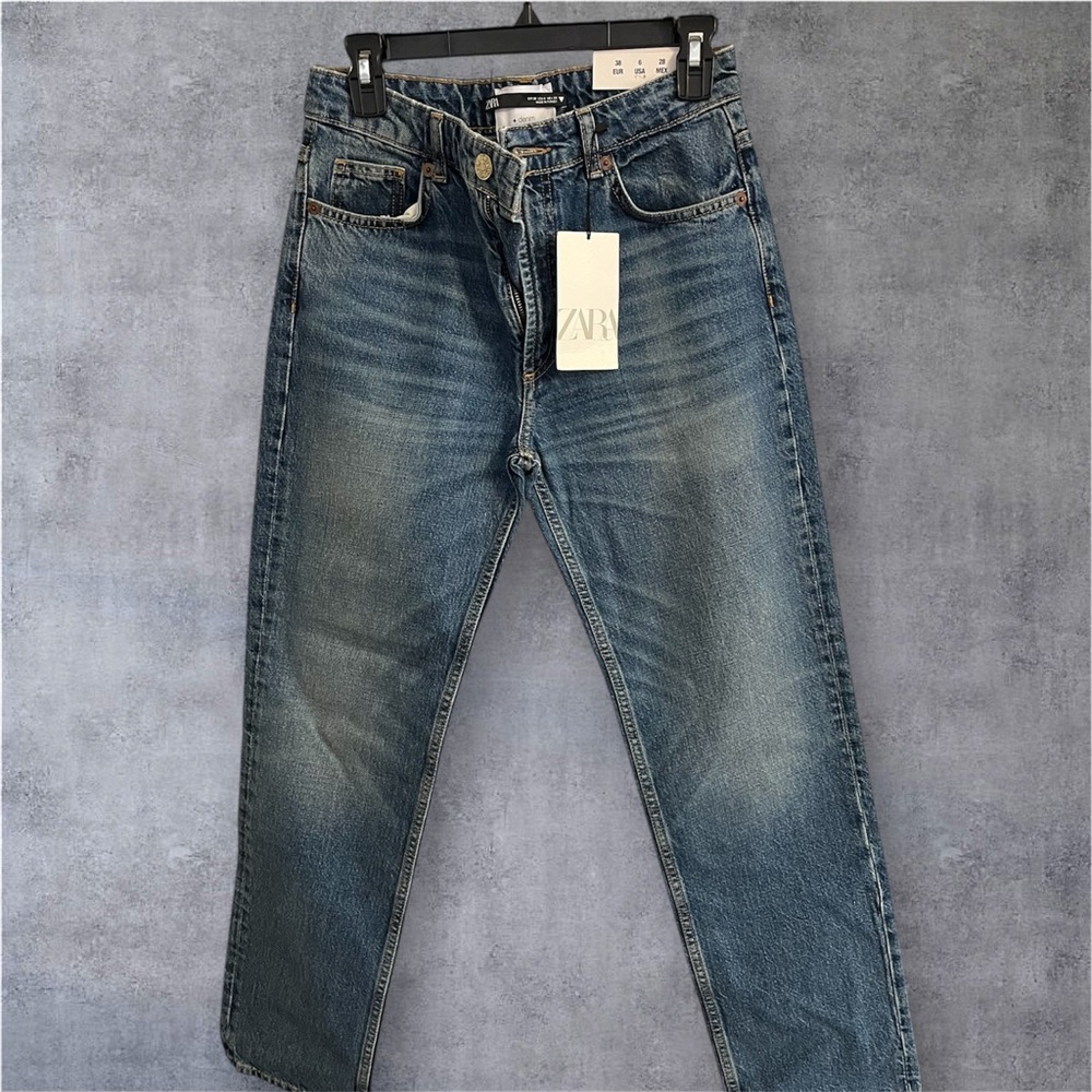Zara Women's Blue Straight Leg Jeans